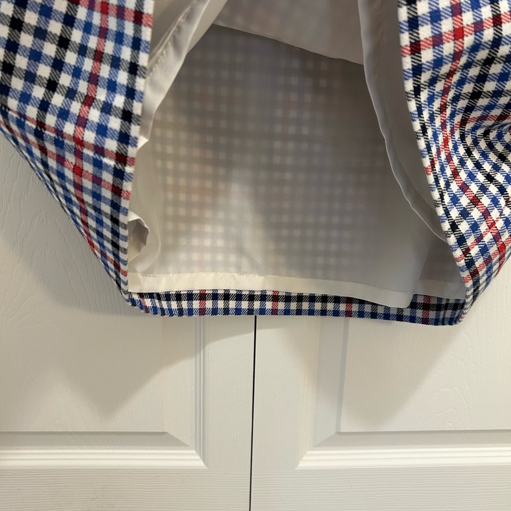 Talbots Women's Skirt 14P Red White Blue/Black Striped A-Line Lined Side Zipper. - Picture 7 of 8